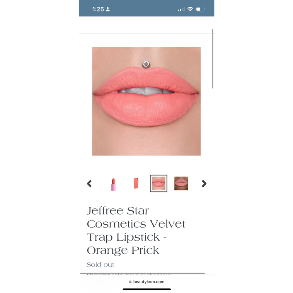 NIB Jeffree Star Cosmetics Velvet Trap Lipstick, Orange Prick